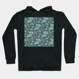 Modern Paisley in Mint Green Hoodie